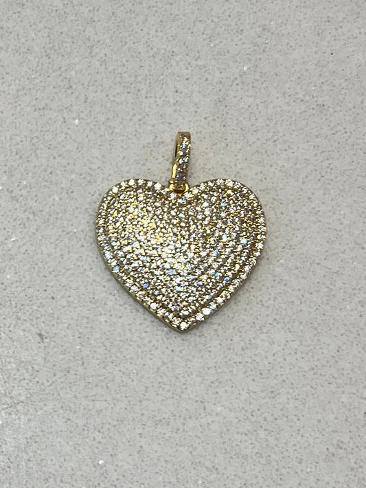 Clear Pave Heart Charm