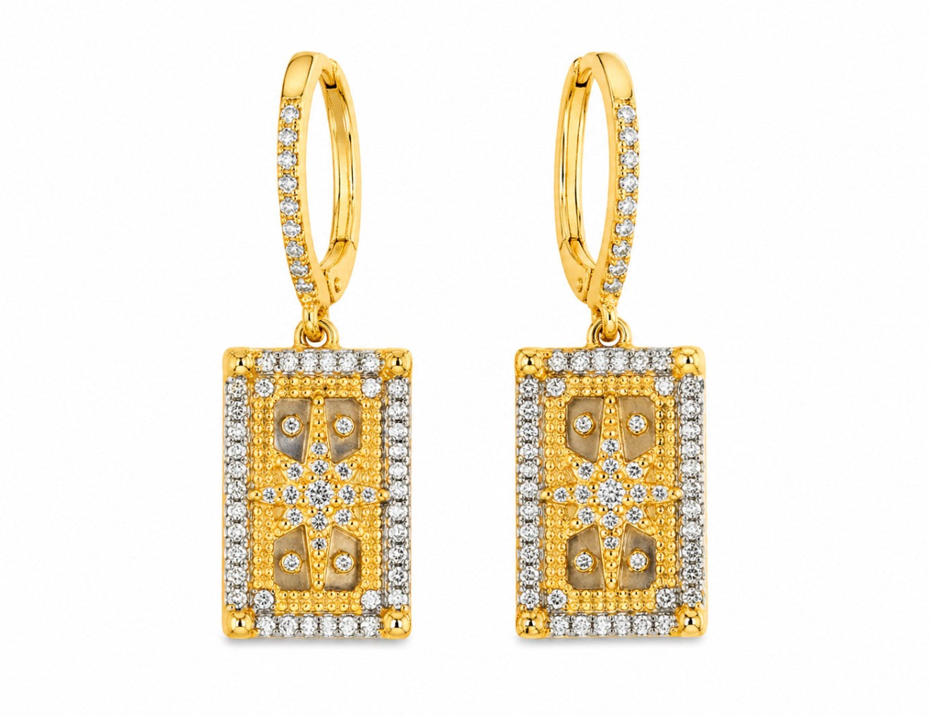 Small Cross Paver Earrings