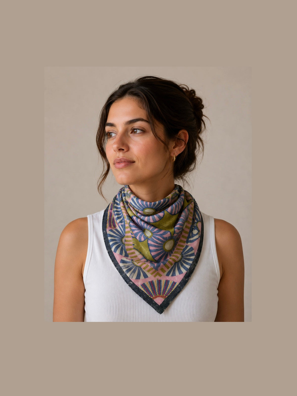 Embroidered Bandana - Pink