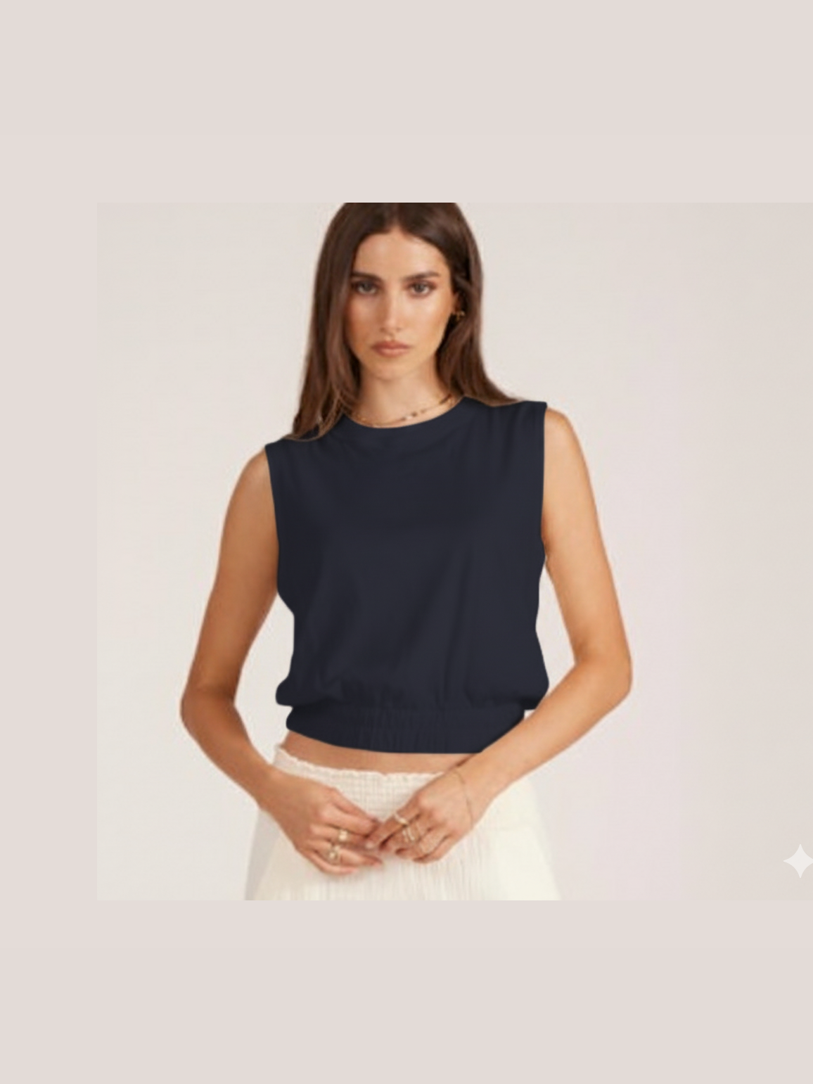 BoatNeck Elastic Hem Tank - Galaxy