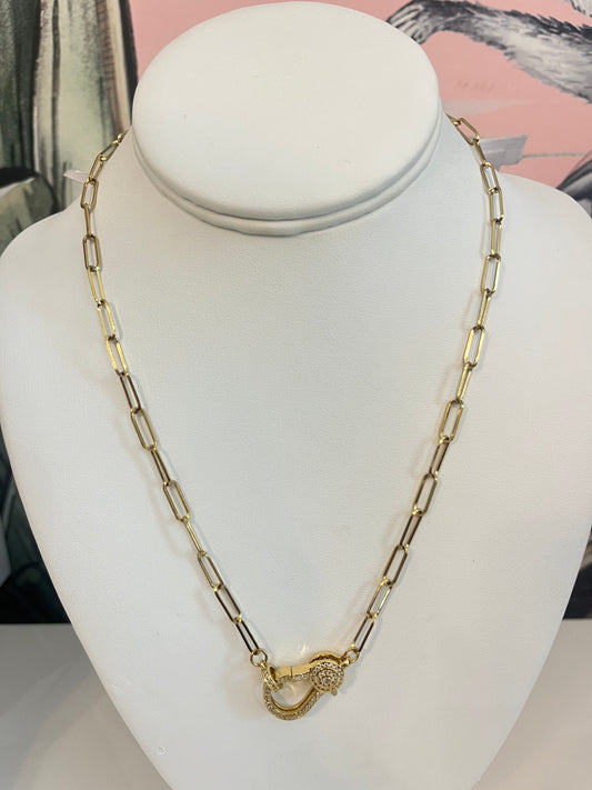 CZ Lobster Claw Clasp Necklace