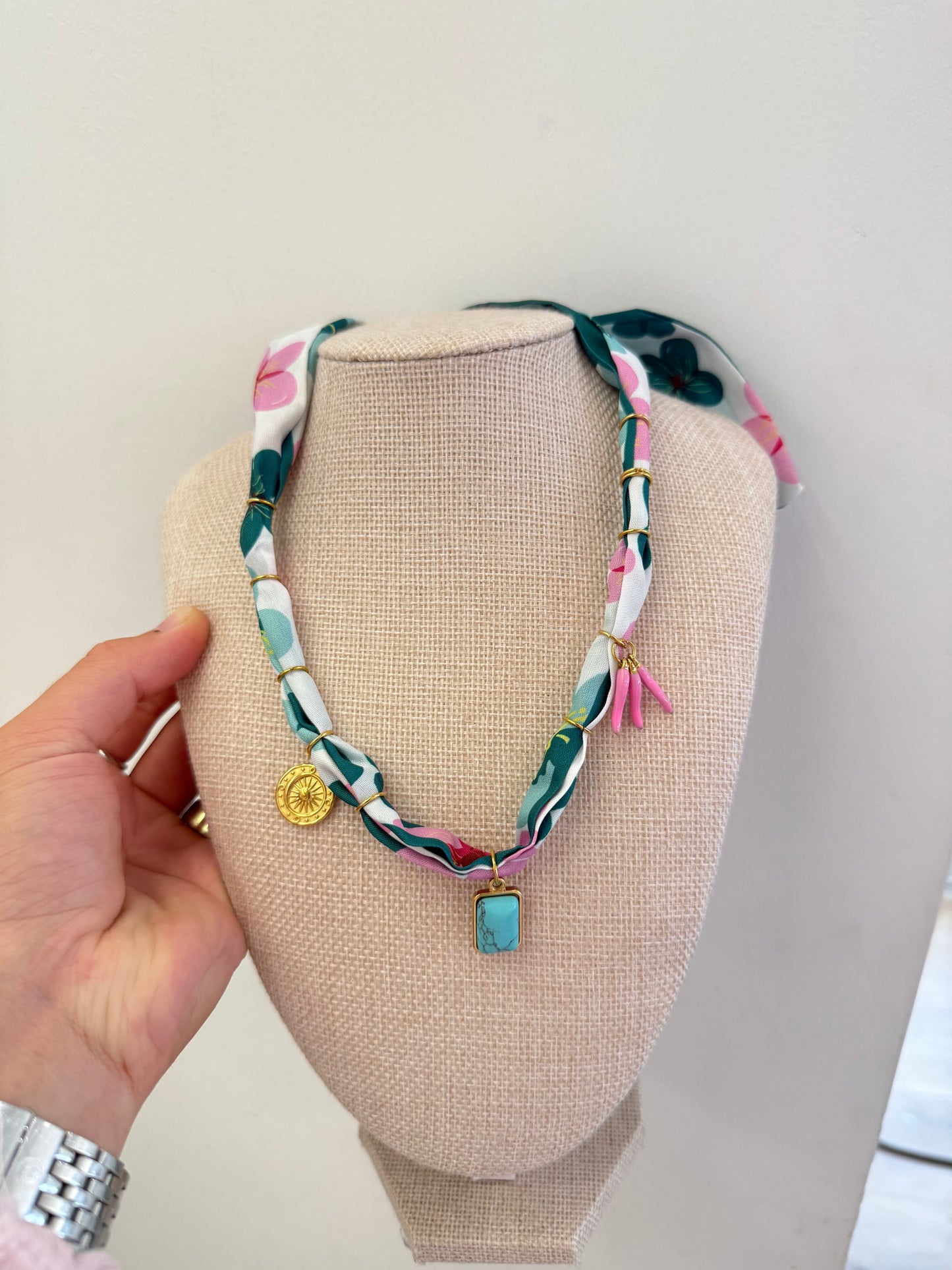 Handcrafted Scarf Charm Necklace