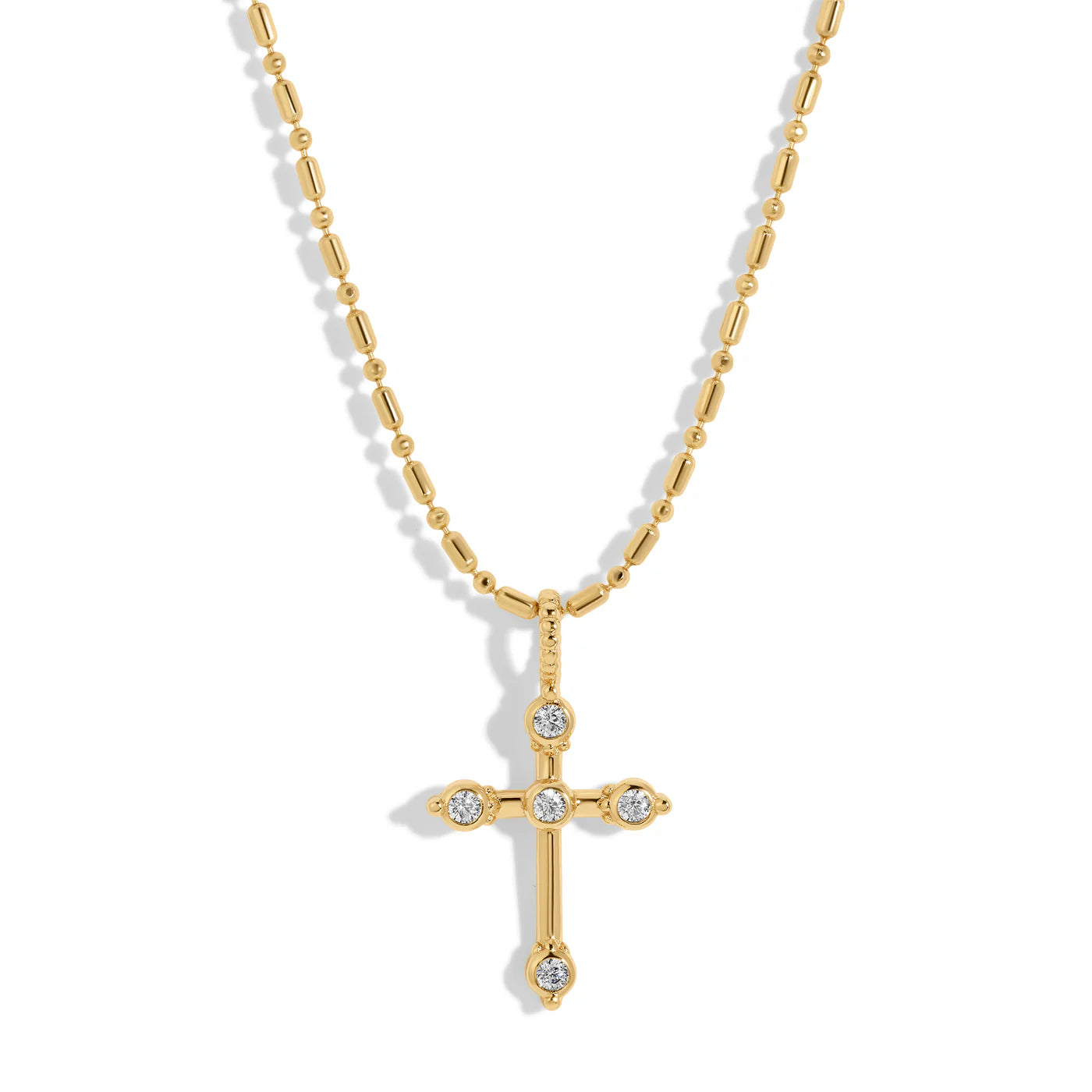 Bezel CZ Cross Necklace