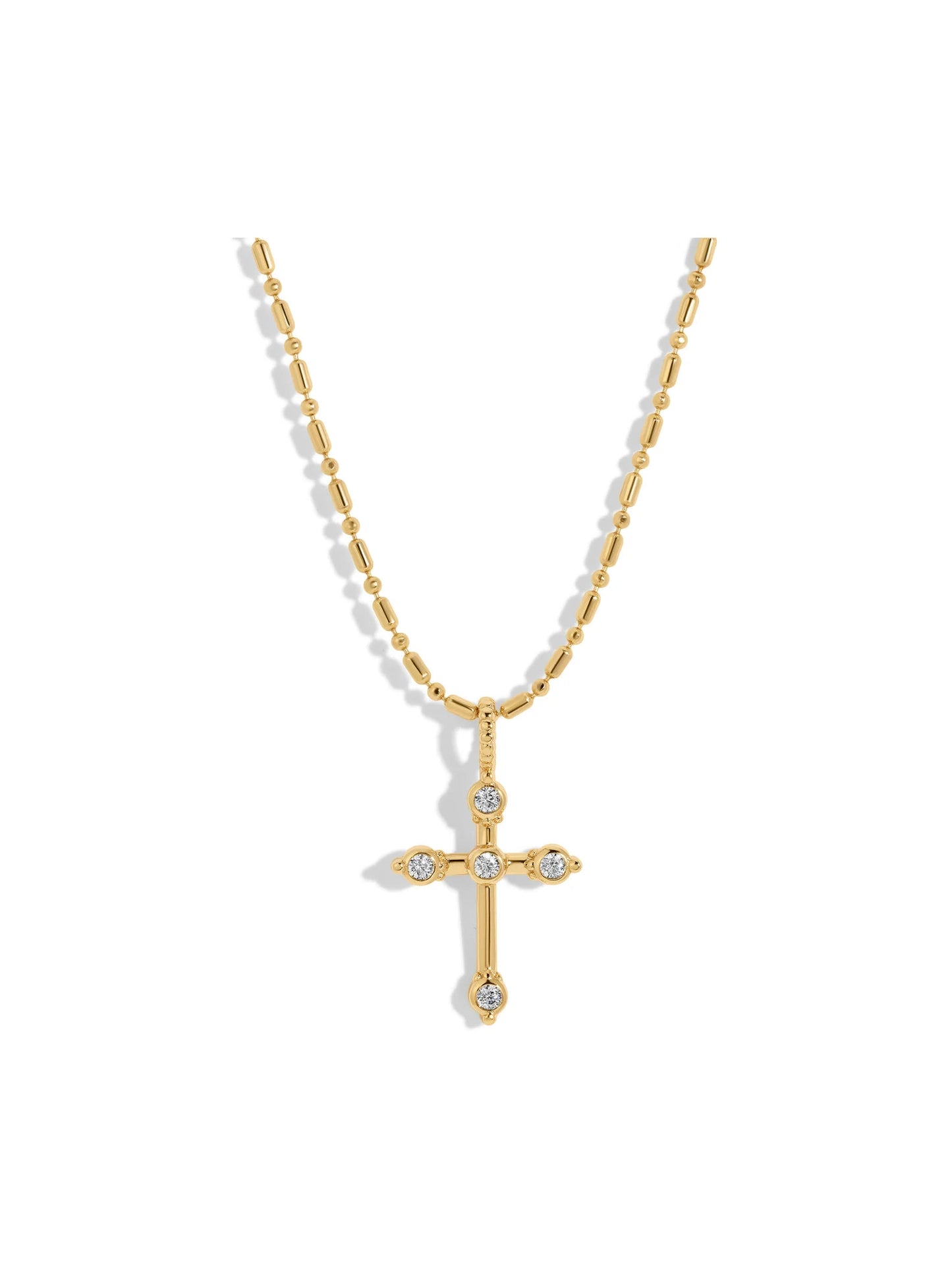 Bezel CZ Cross Necklace