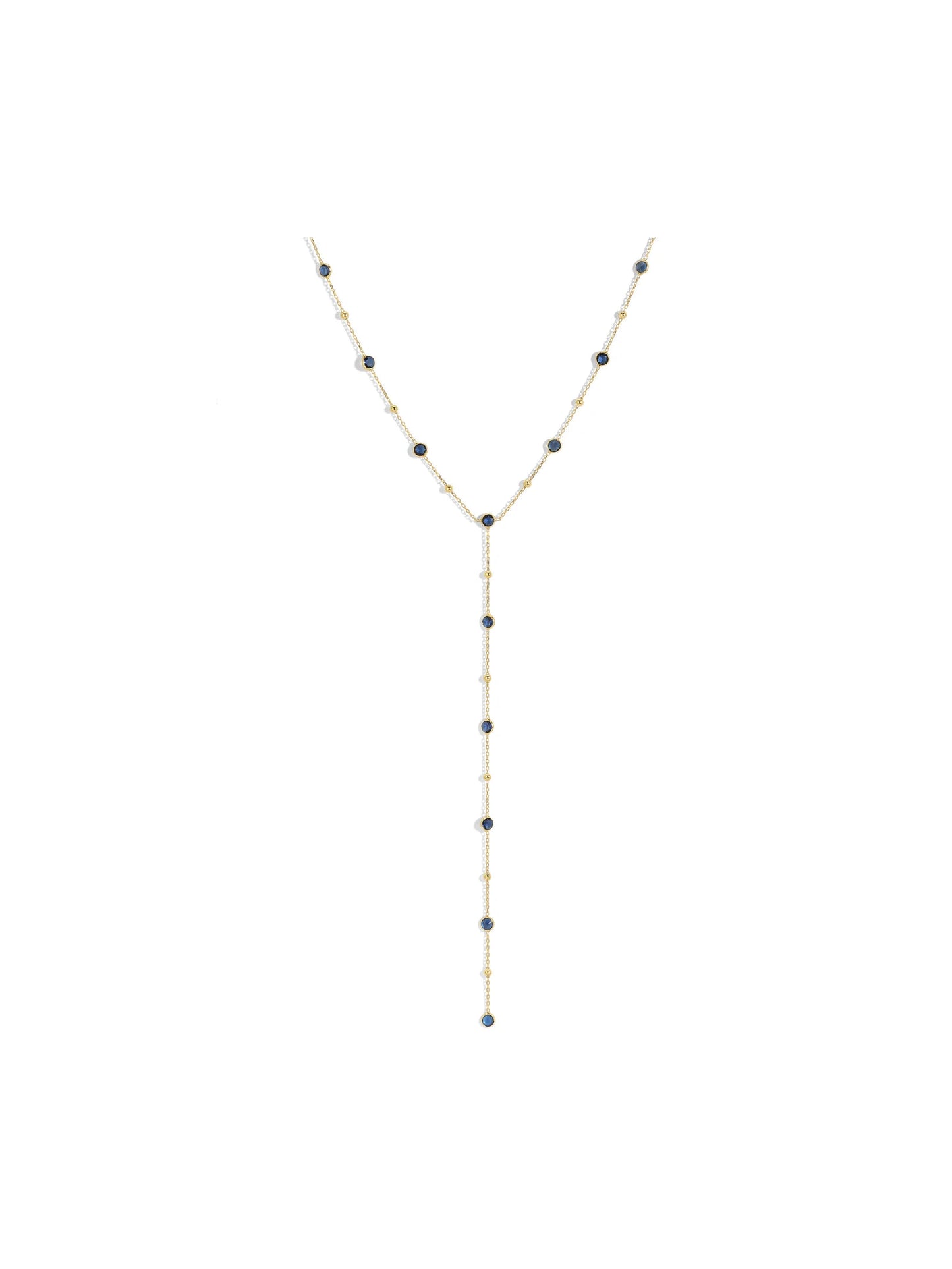 Bezel Gemstone Lariat - Sapphire