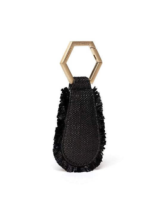 Magnetic Raffia Trimmed Hat Clip Keychain