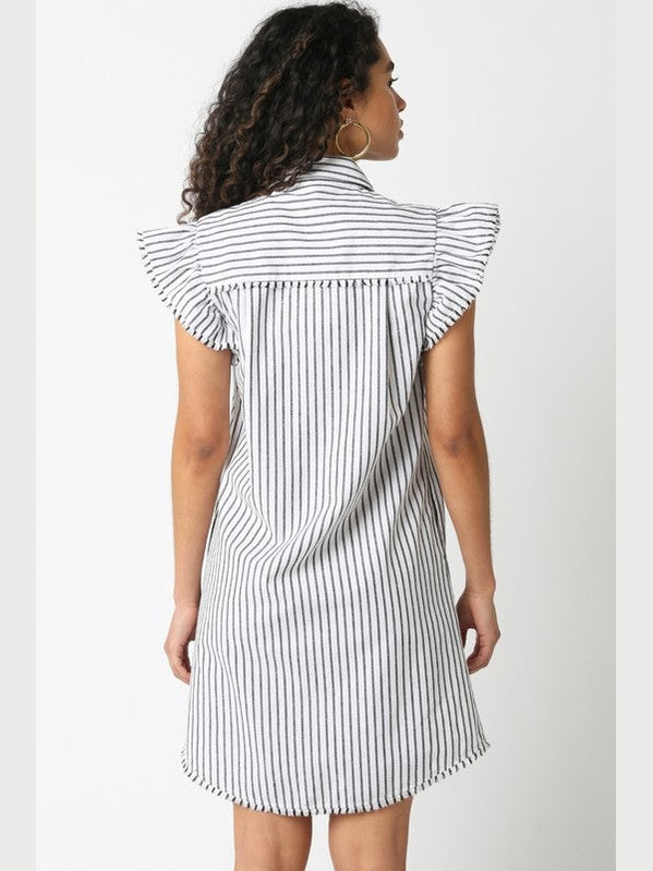 The Honor Stripe Dress-Black