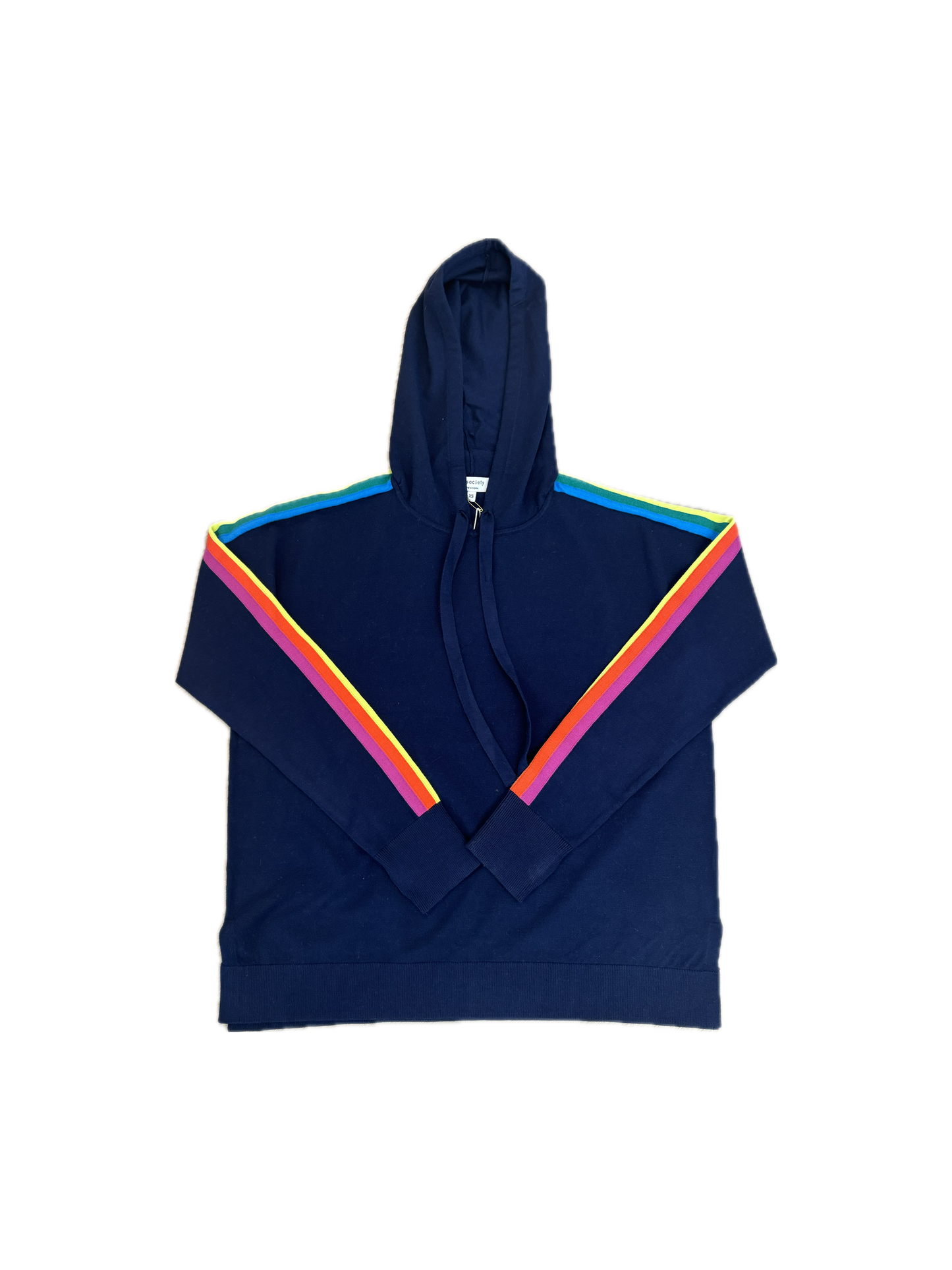 Stripe Sleeve Zip Up Sweater