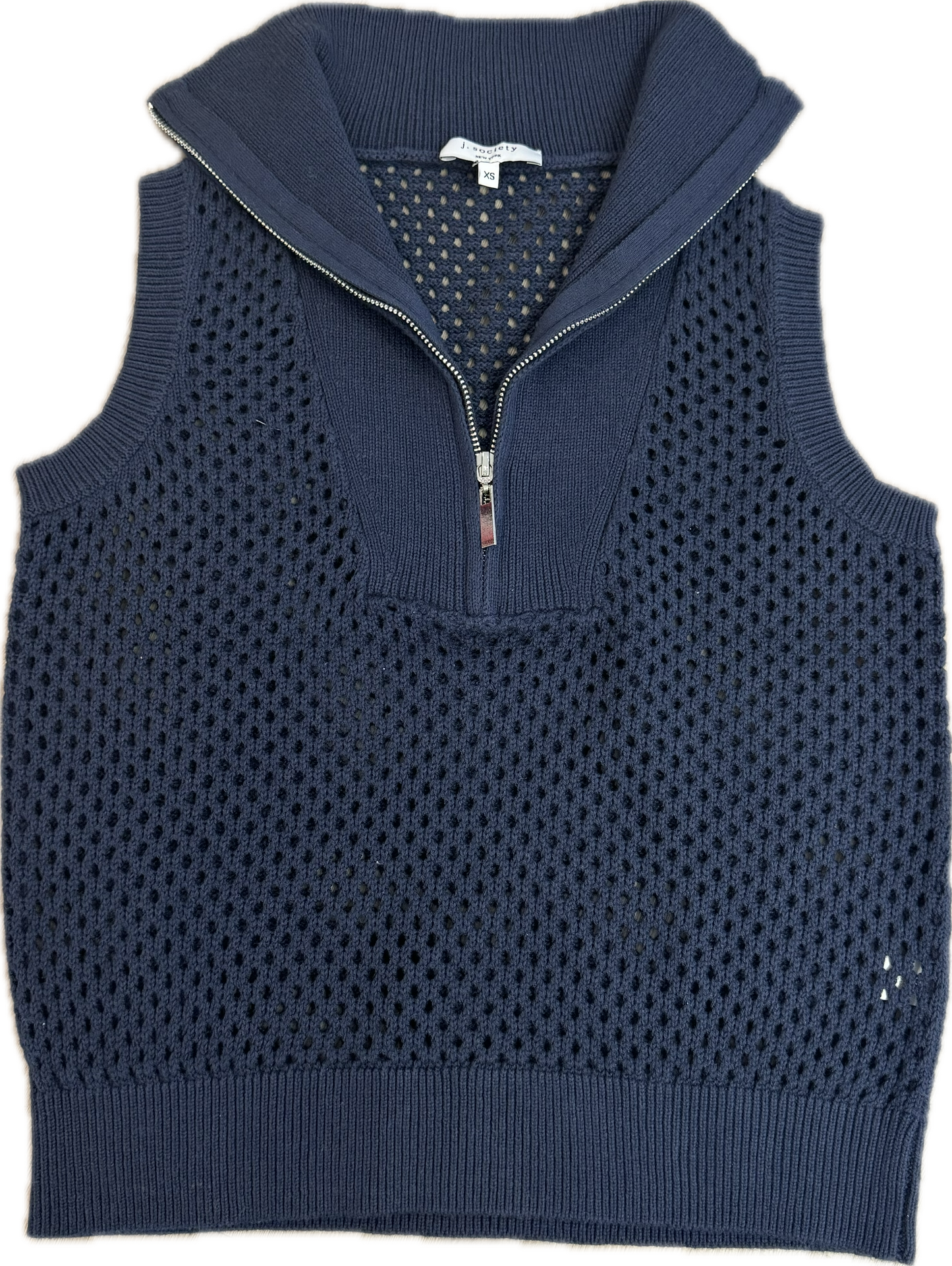 Open Stitch Half Zip Tank