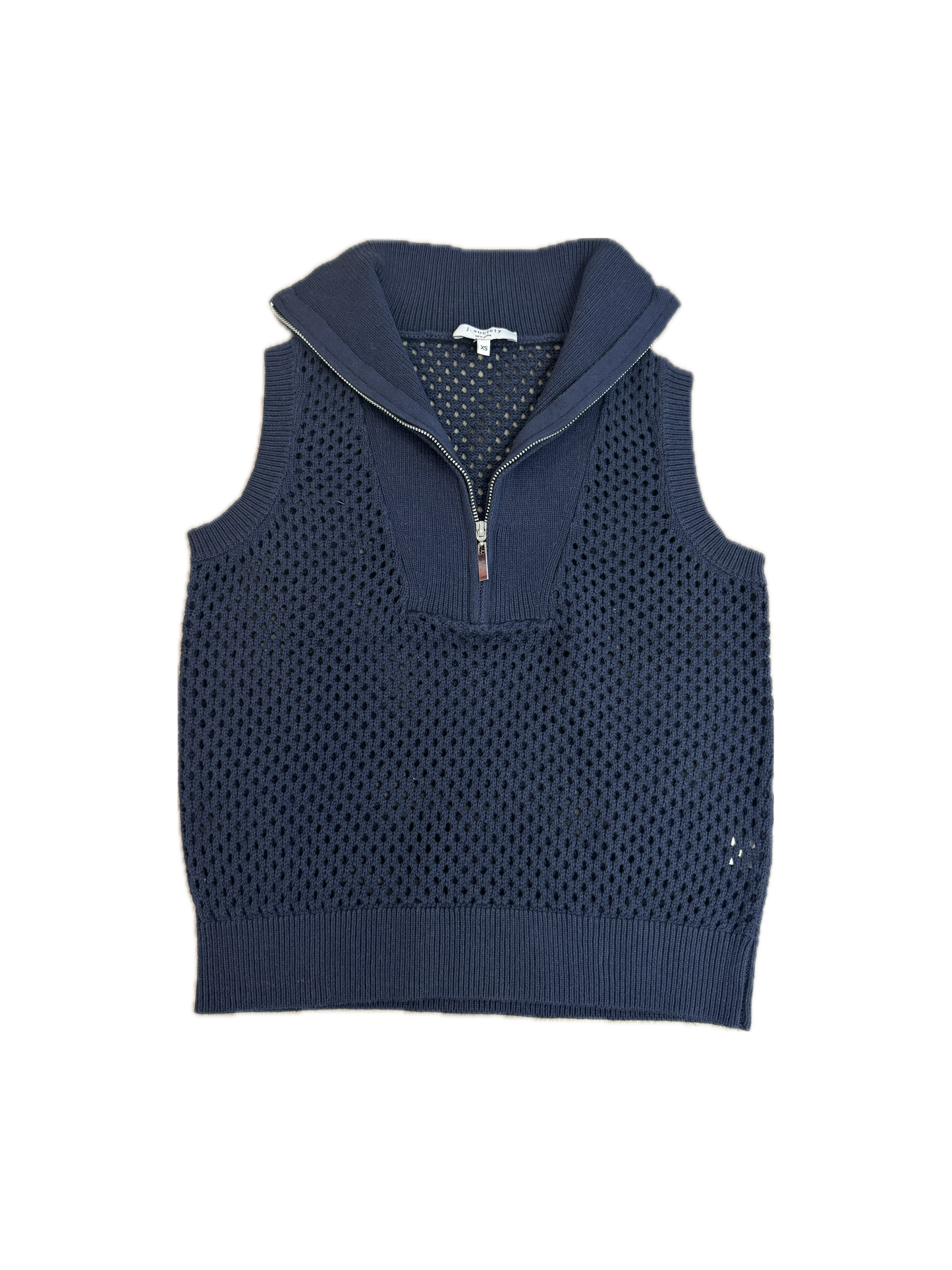 Open Stitch Half Zip Tank