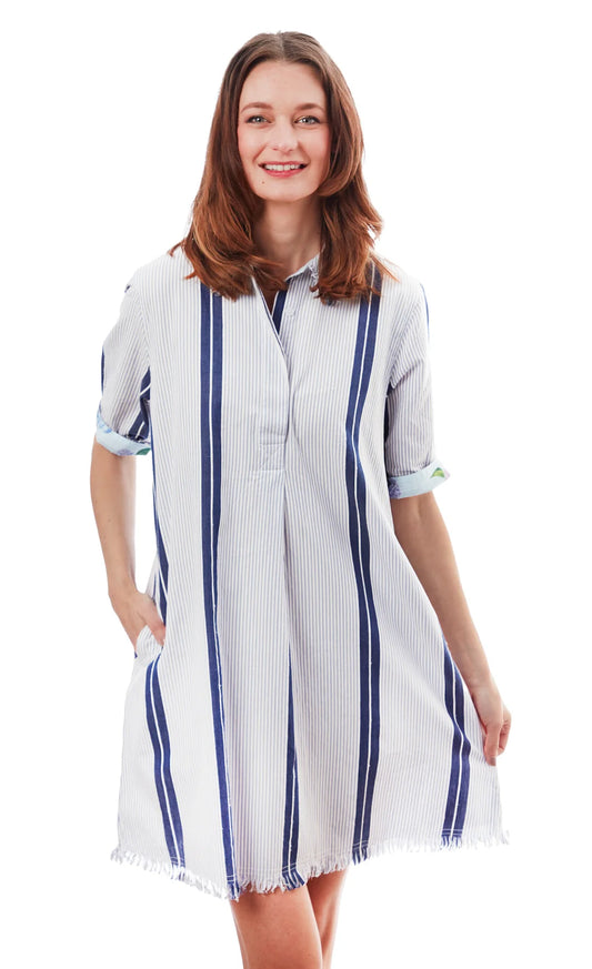 Chatham Chambray and Navy Stripe Dress