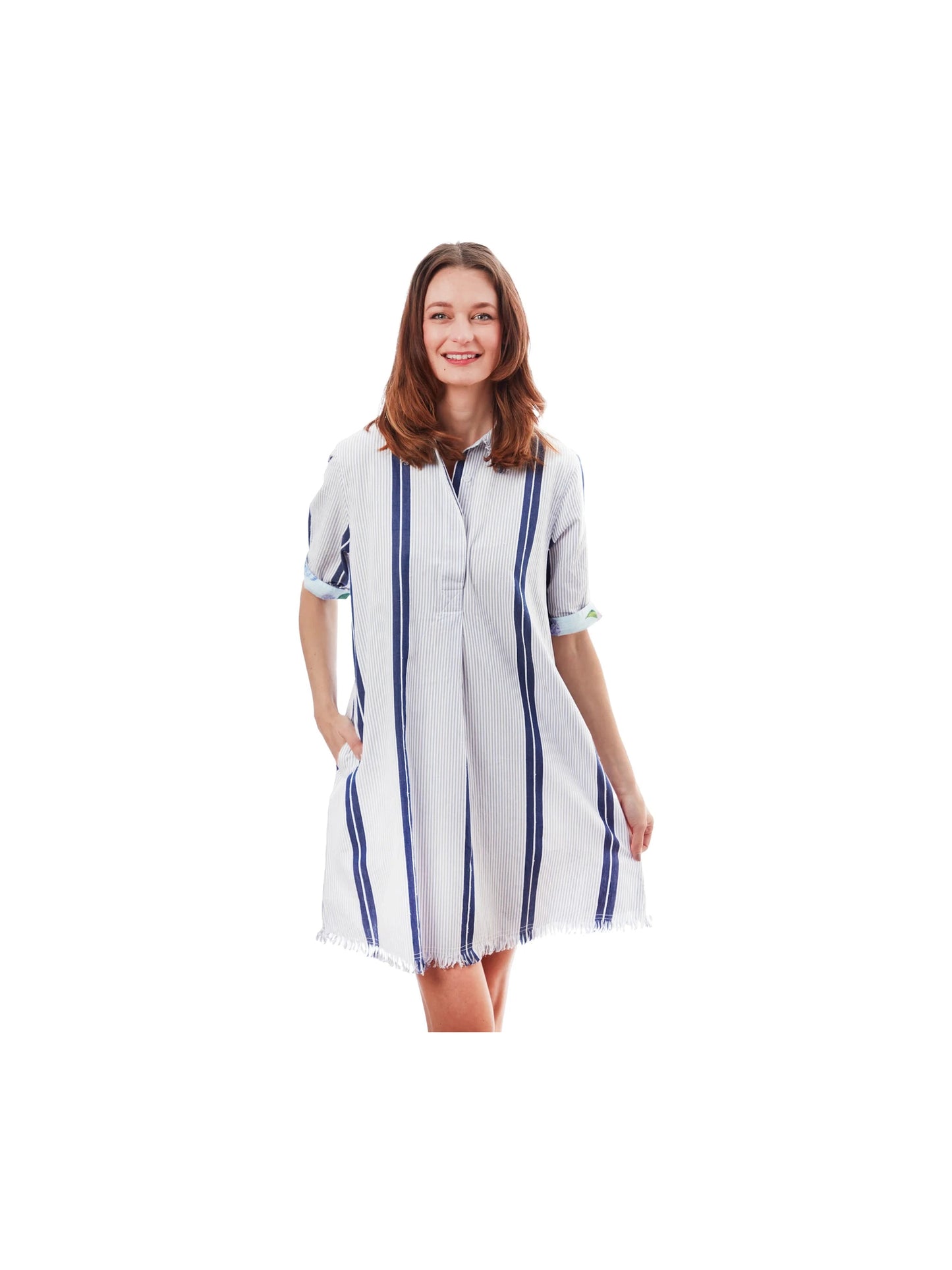 Chatham Chambray and Navy Stripe Dress