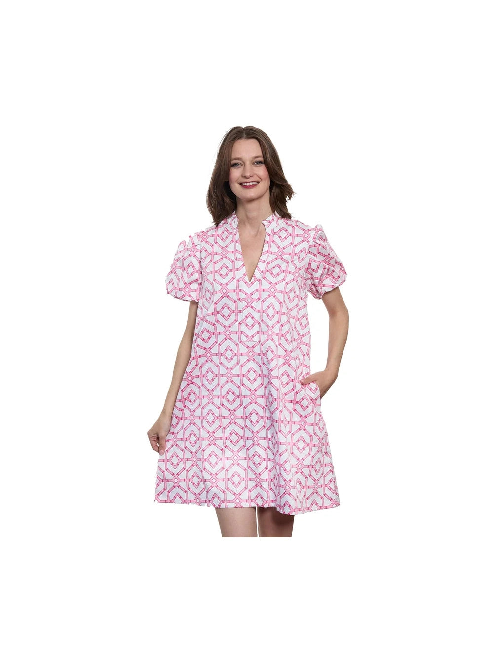 Tiburon Pink Trellis Mini Dress