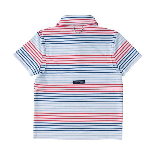 Pro Proformance Polo America Red, White and Blue Stripe