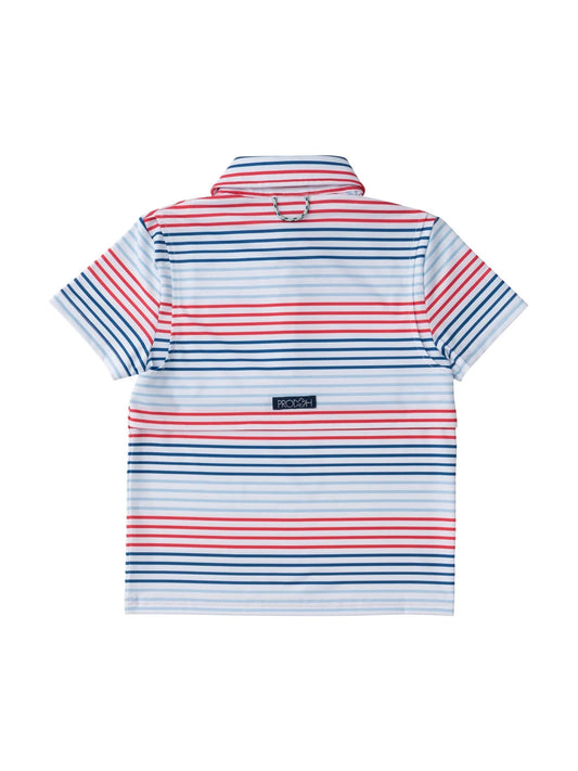 Pro Proformance Polo America Red, White and Blue Stripe