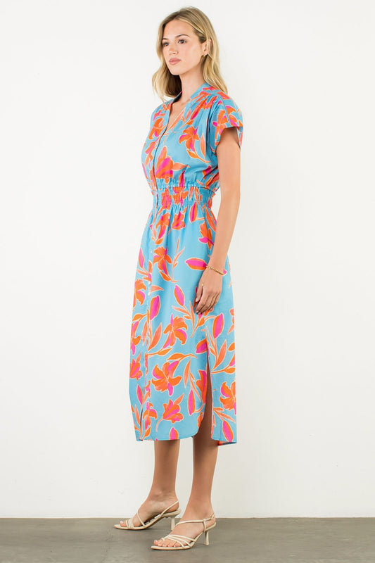 Turquoise floral maxi dress