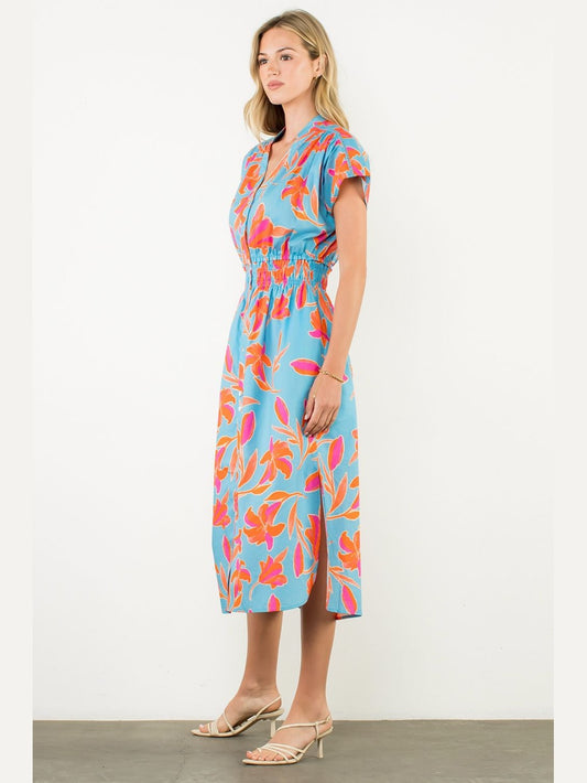 Turquoise floral maxi dress