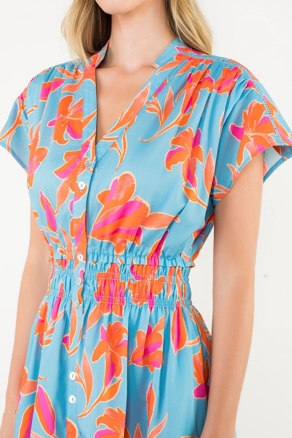 Turquoise floral maxi dress