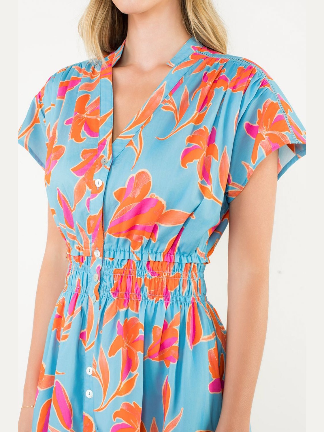 Turquoise floral maxi dress