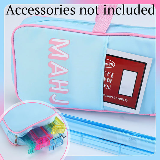 Mahj Rack Bag - Blue / Pink Piping