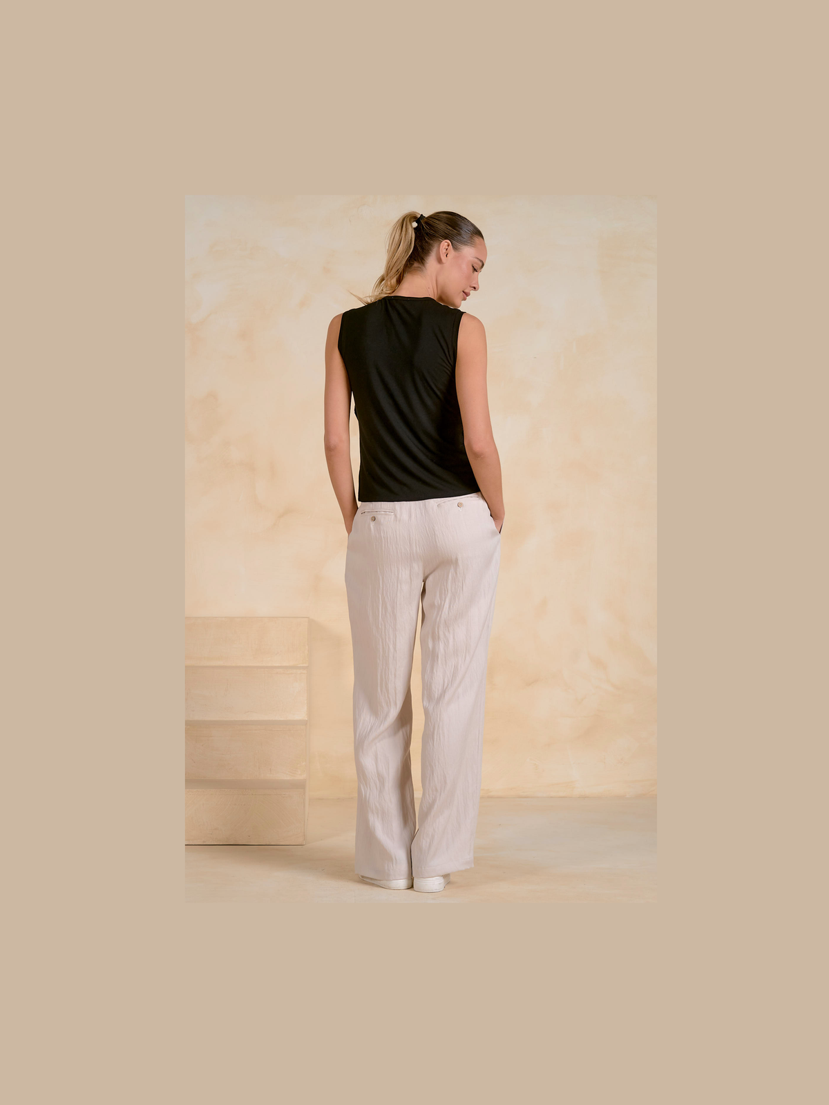 Draped Sleeveless Top