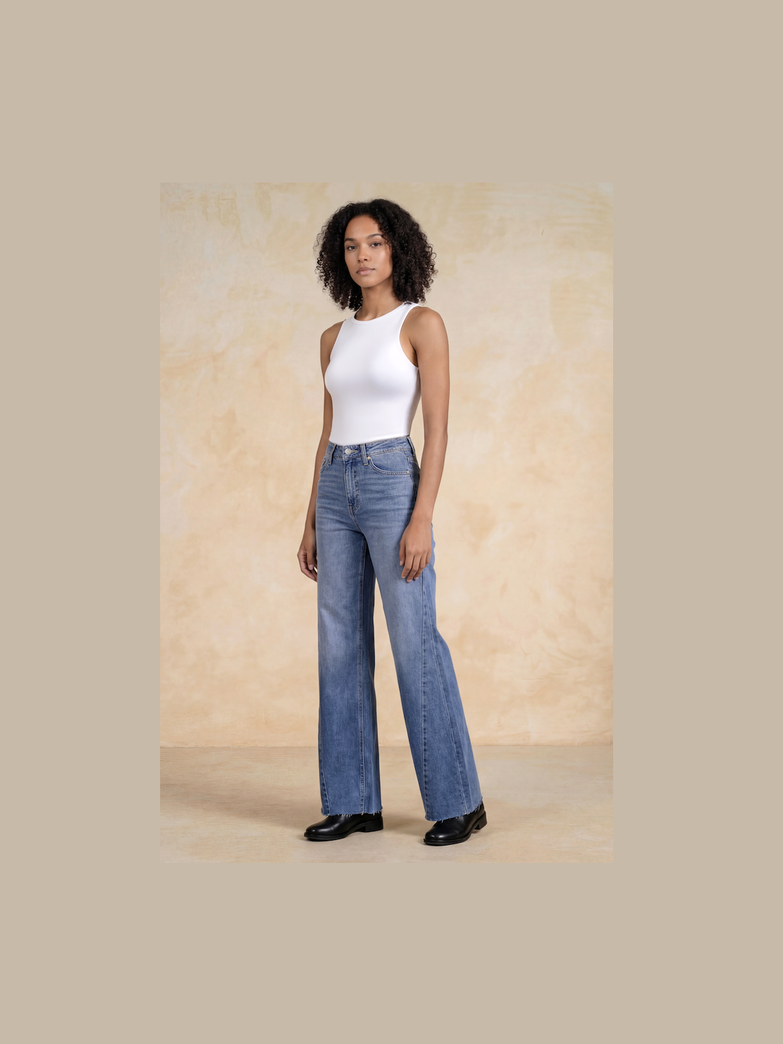 Straight Leg Denim Jeans