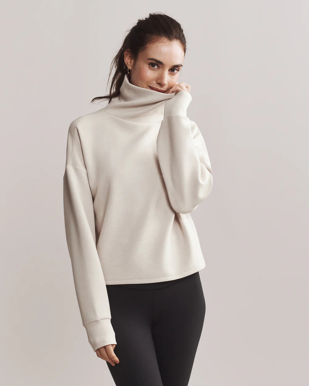 Dream Glow Mock Neck- Sand