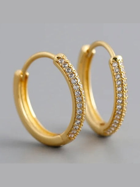Pave Hoop Earrings