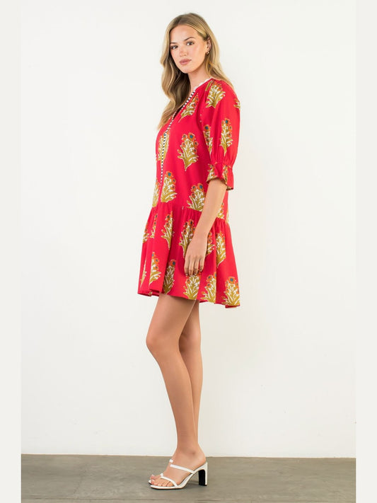 Floral V-Neck Dress
