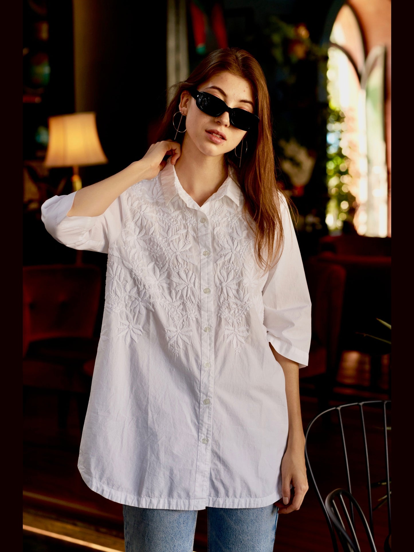 Anjara Embroidered Coverup - Stylish Beach to Street Wear