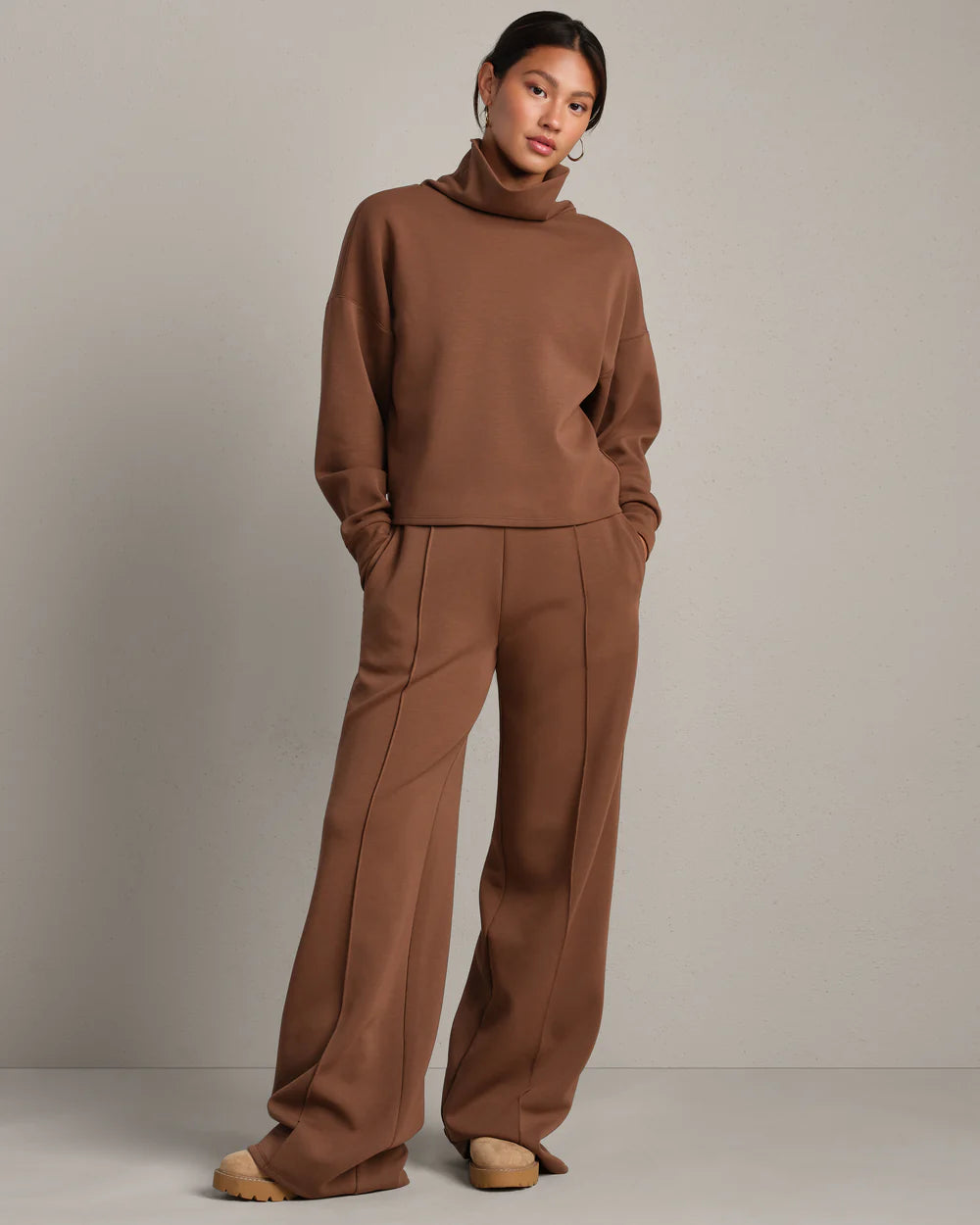 Dream Glow Mock Neck - Chestnut Brown