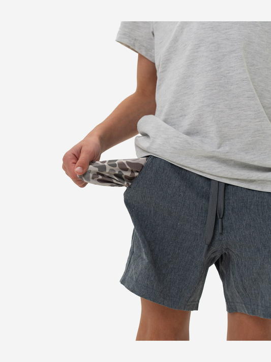 Youth Athletic Short - Grizzly Grey / Deer Camo Liner