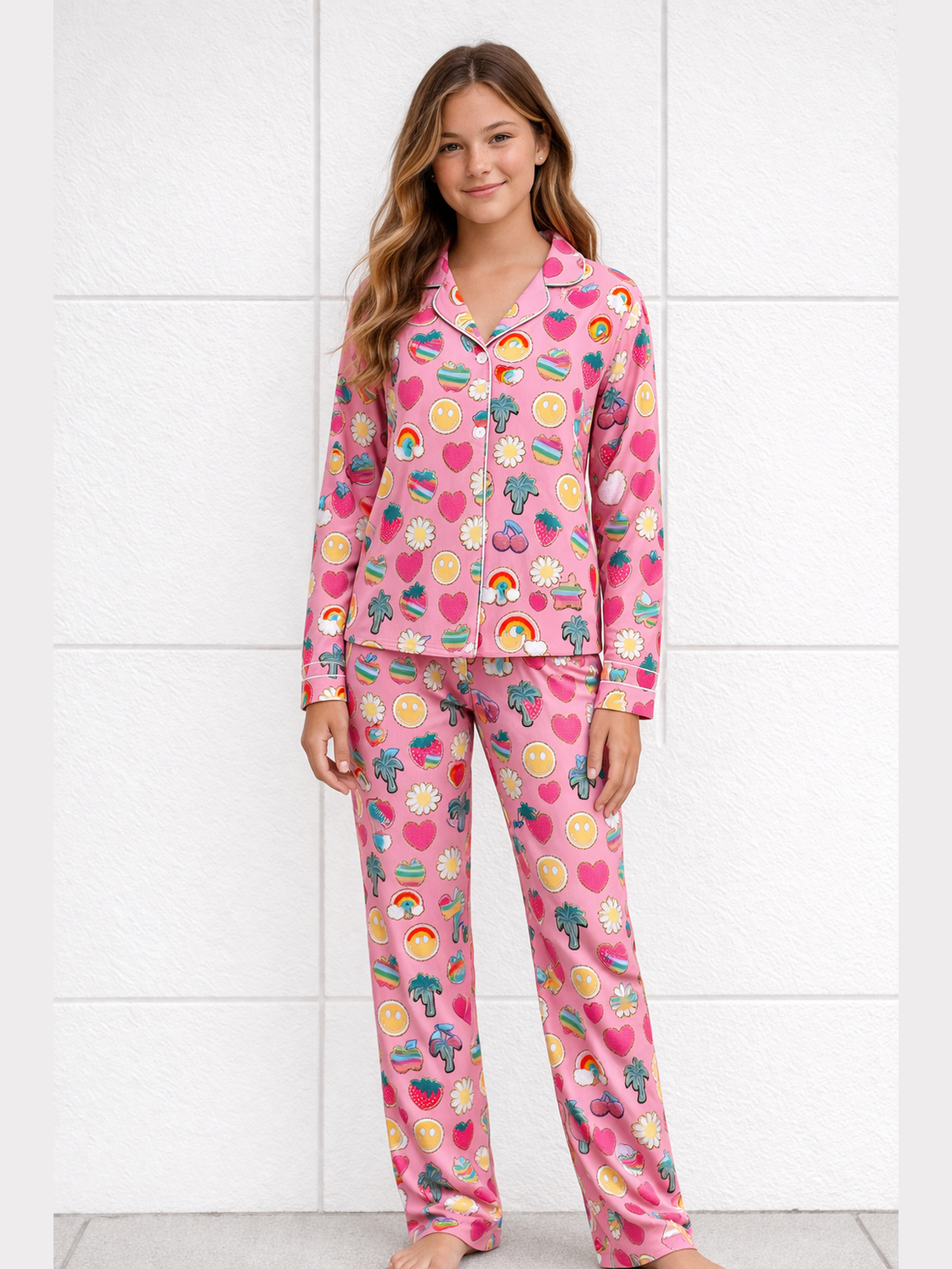 Pink Patches Bamboo Pajama Set