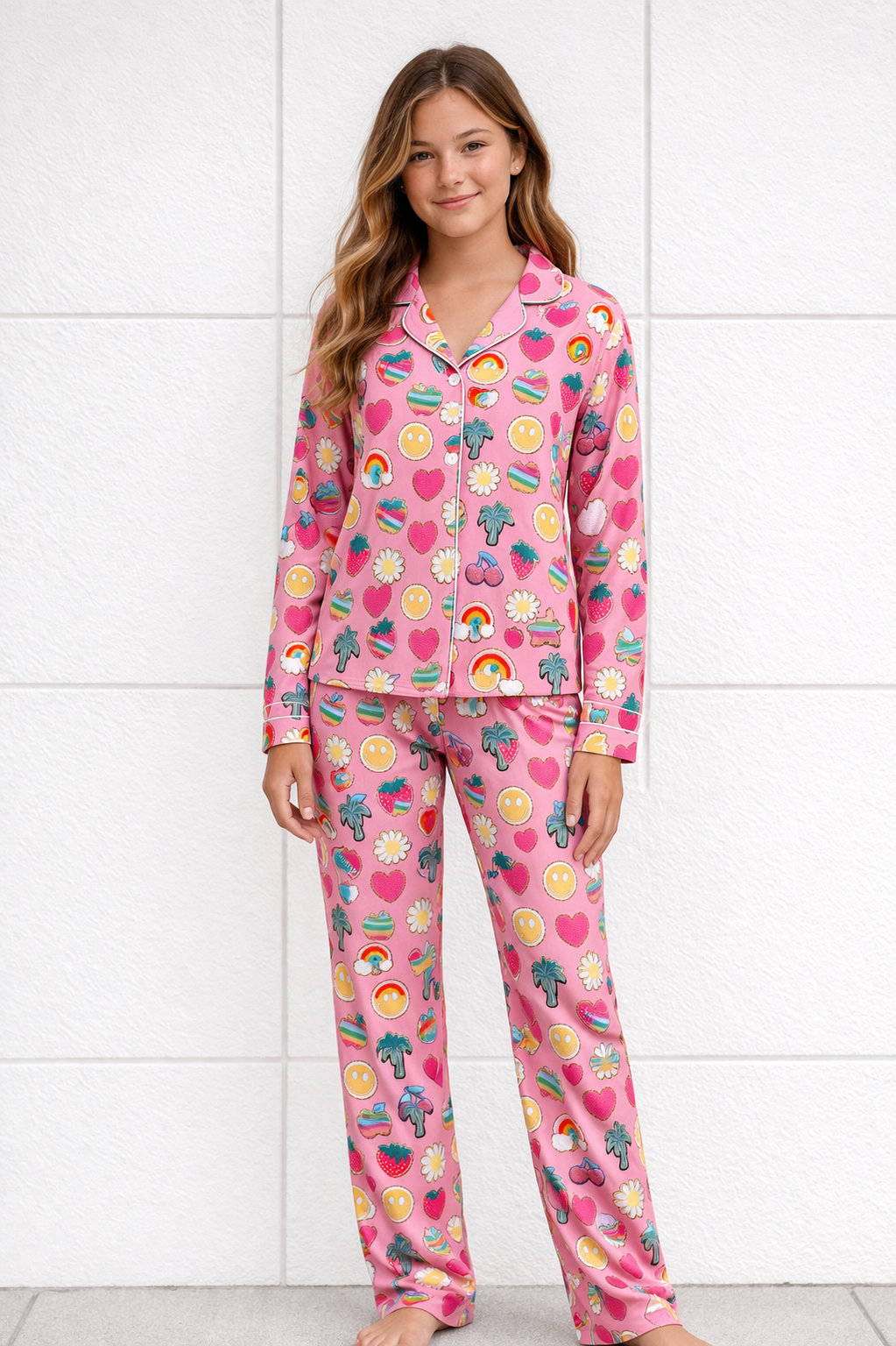 Pink Patches Bamboo Pajama Set