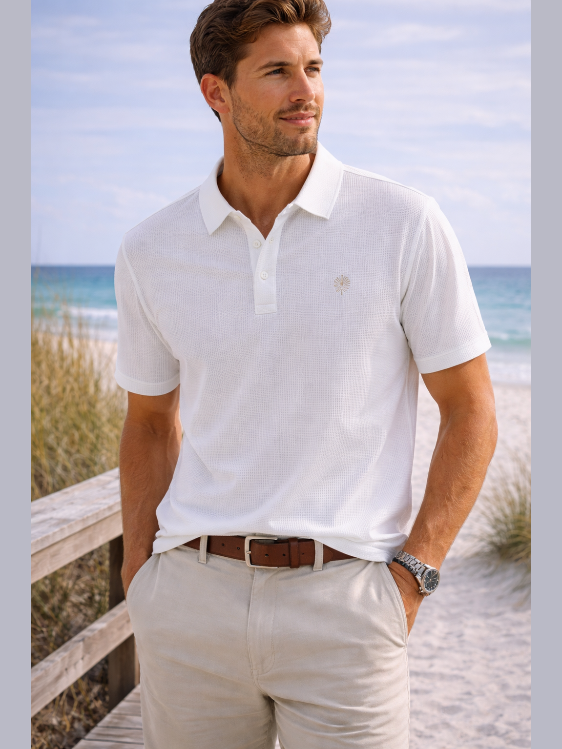 Palms Performance Seersucker Polo