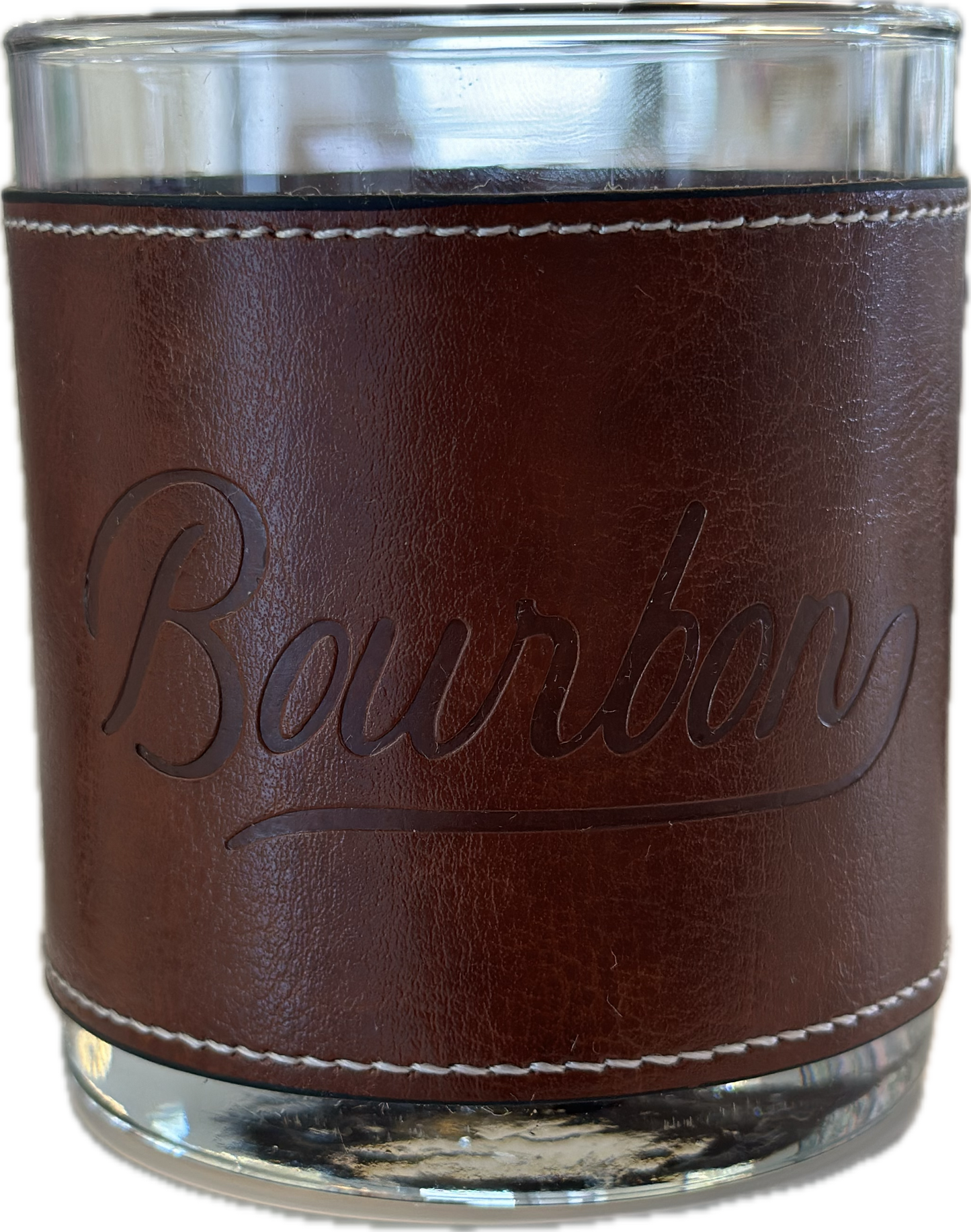 Bourbon Vegan Leather Rocks Glass