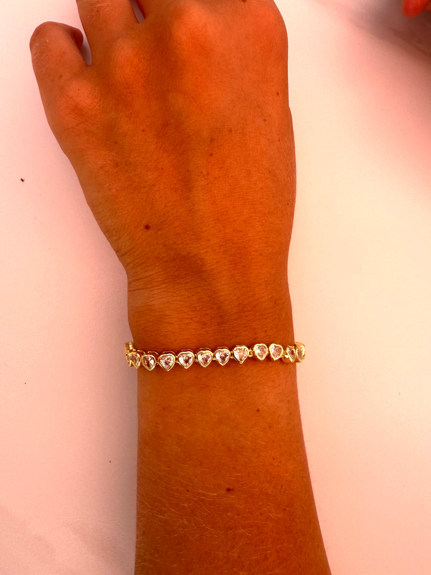 Heart Tennis Bracelet