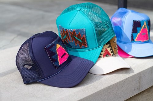Turkish Kilim Patch Trucker Hats