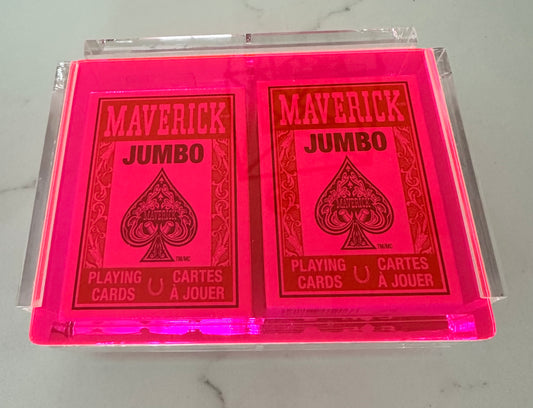 Acrylic Card Holder with Decks - Green or Pink