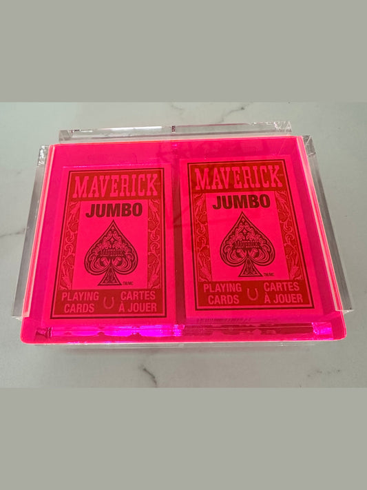 Acrylic Card Holder with Decks - Green or Pink