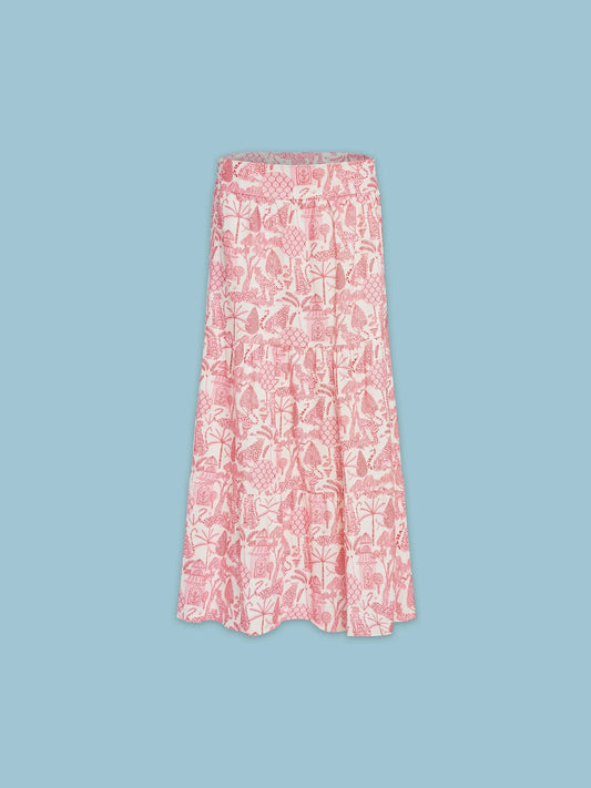Women's Woven Skirt - Pink Toile