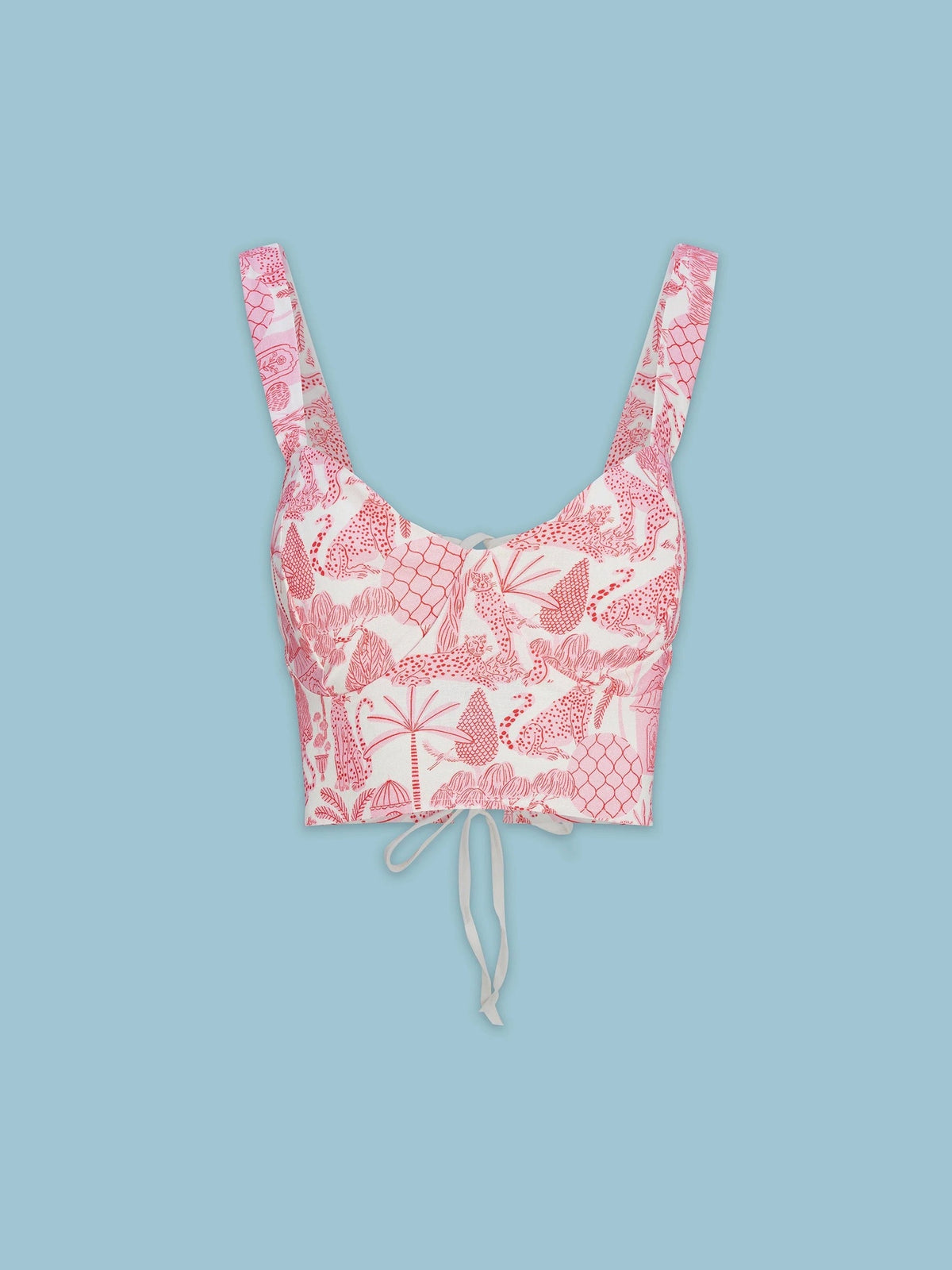 Women's Woven Sleeveless Top - Pink Toile