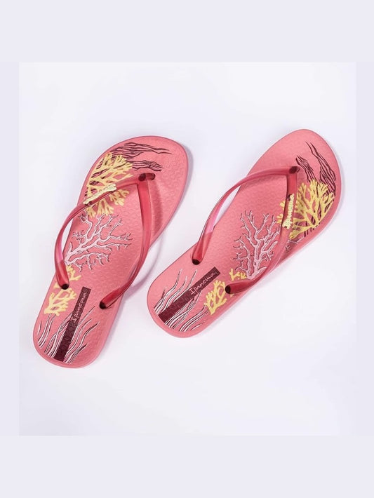 Ana Glossy Kids Flip Flops - Pink Beige