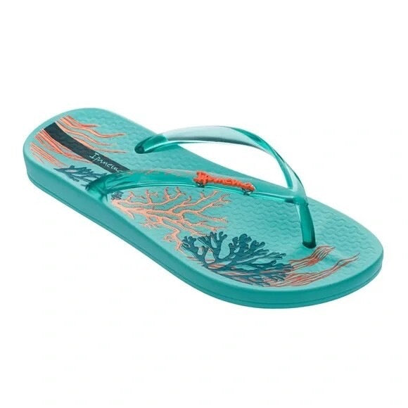 Ana Glossy Kids Flip Flops - Blue Orange