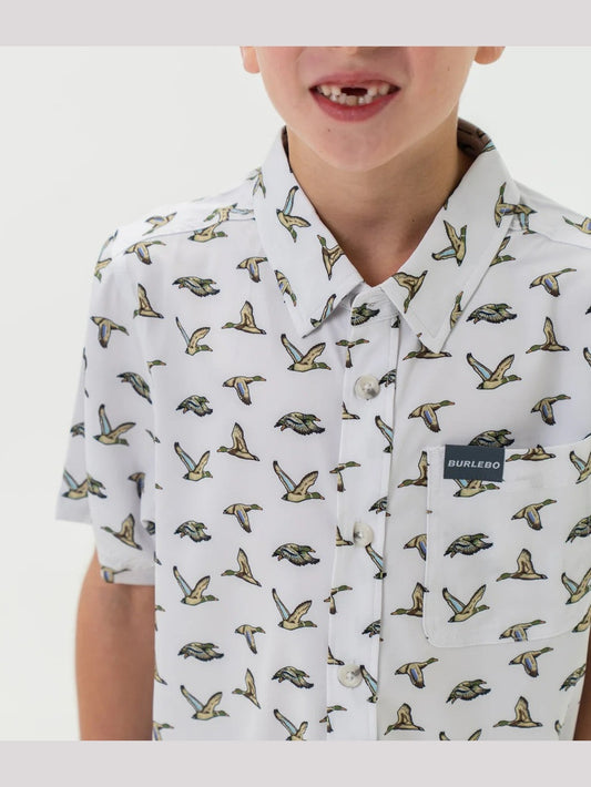 Youth Performance Button Up - Flying Mallards