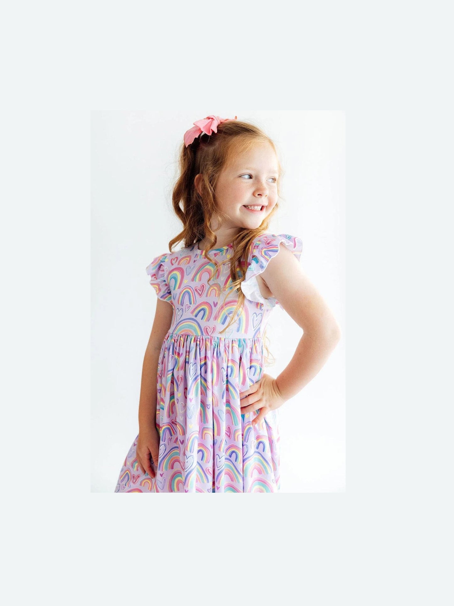 Rainbow Dreams Flutter Sleeve Twirl Dress