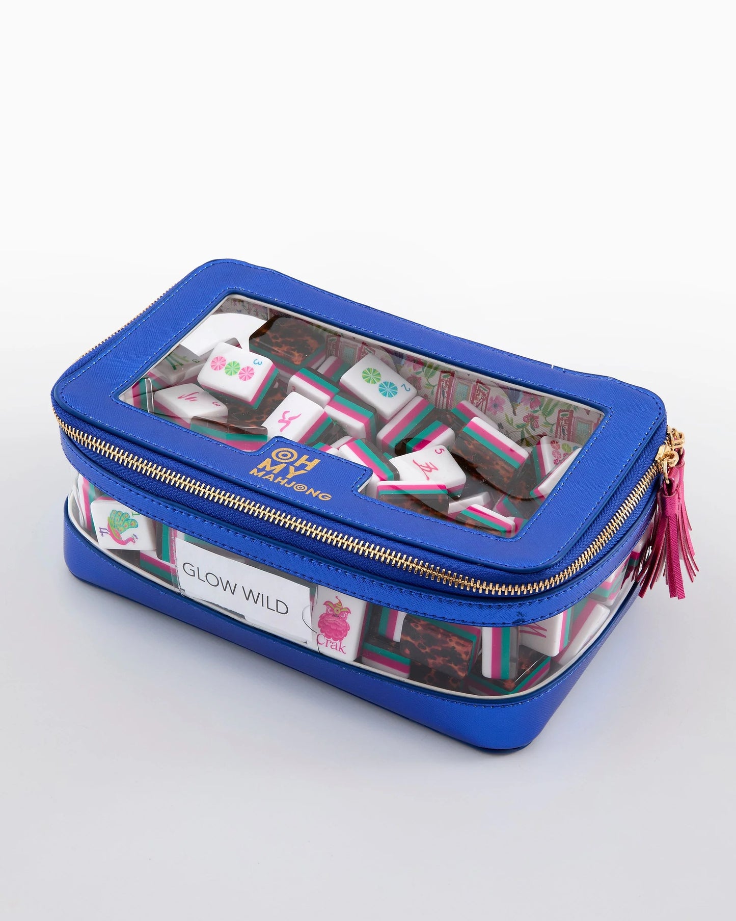 Oh My Mahjong Tile Storage Bag - Metallic Blue