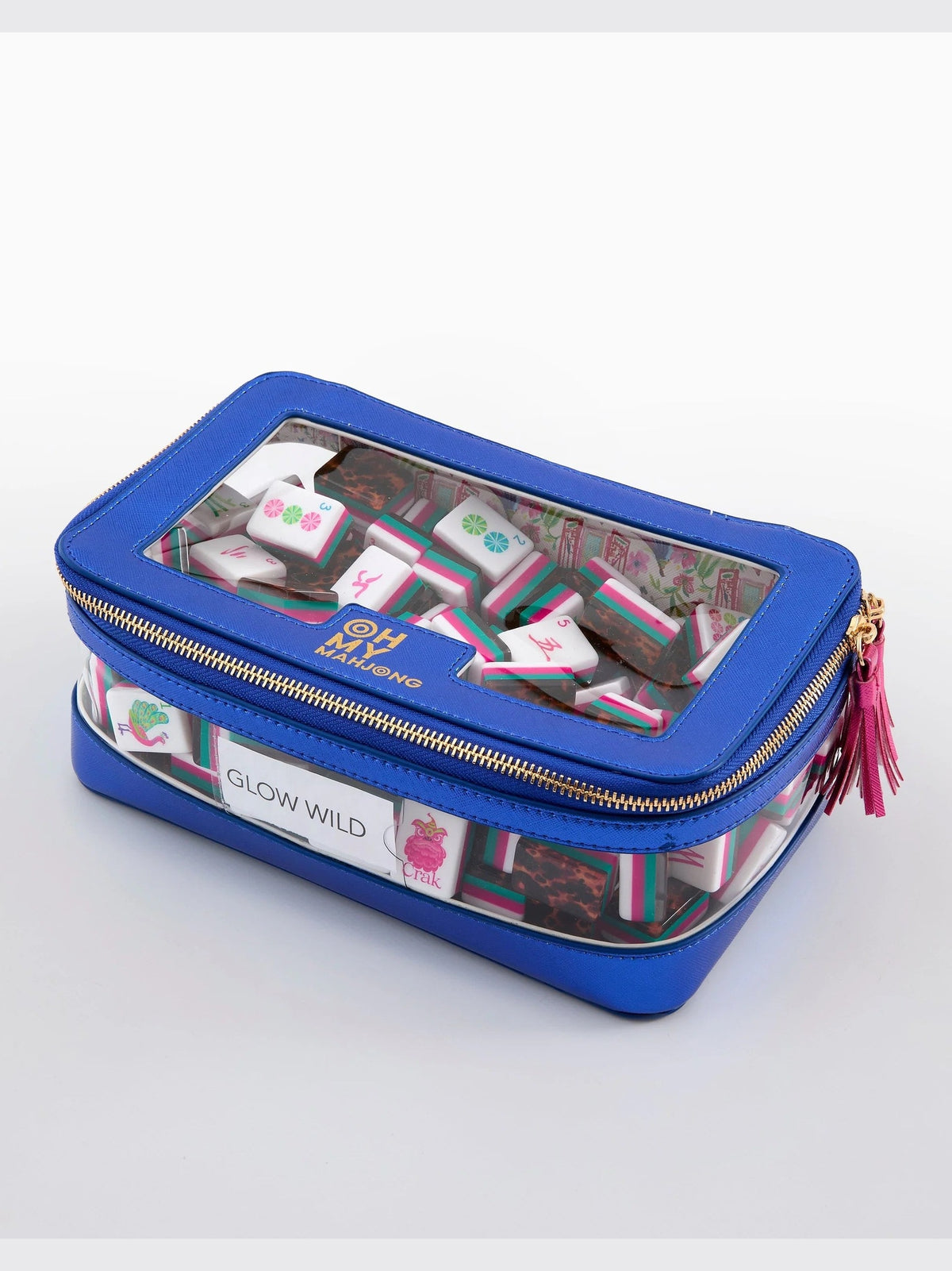 Oh My Mahjong Tile Storage Bag - Metallic Blue