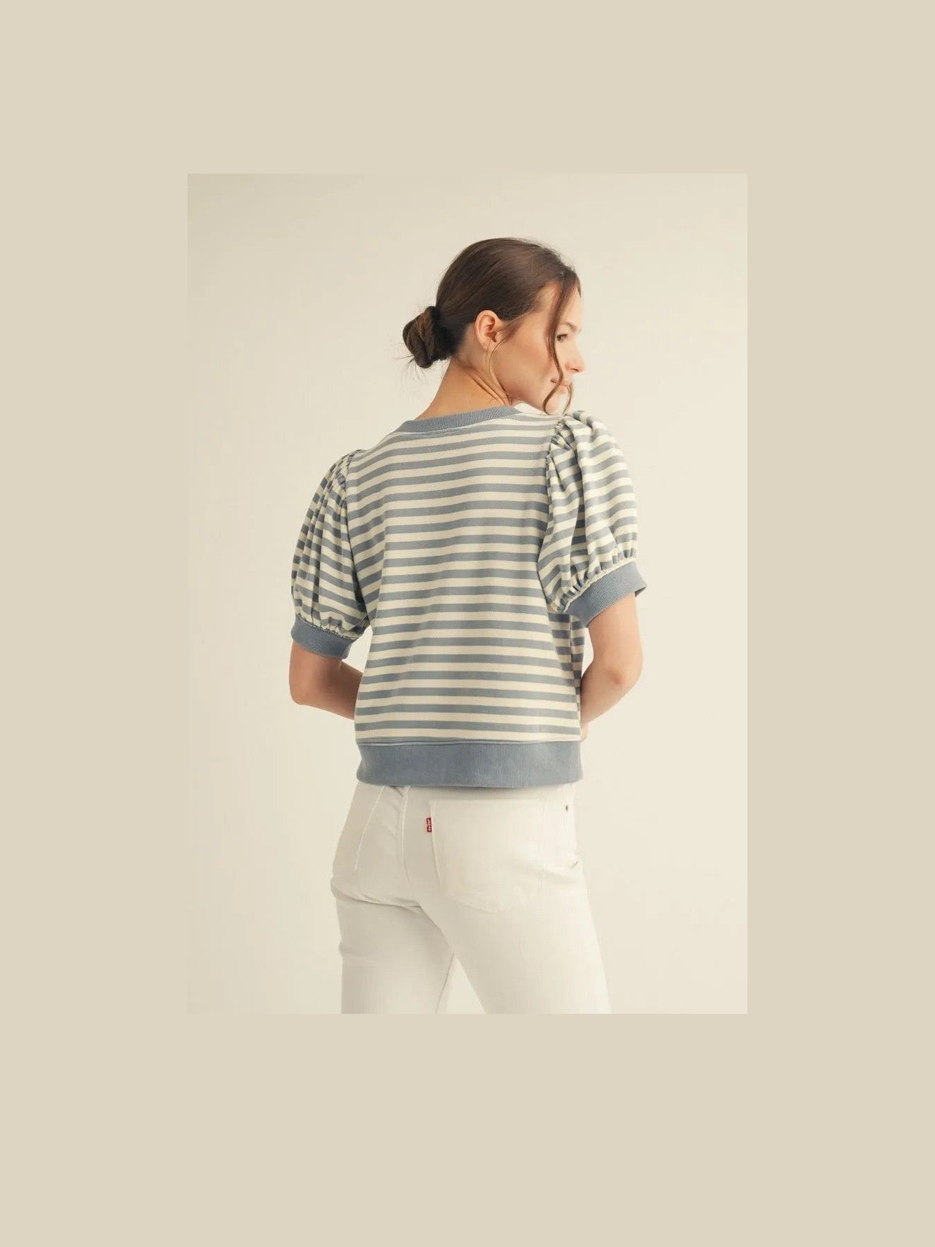 Light Denim Striped Top