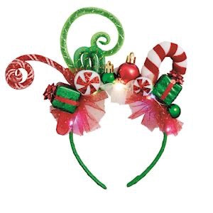 Light Up Christmas Headband - Green